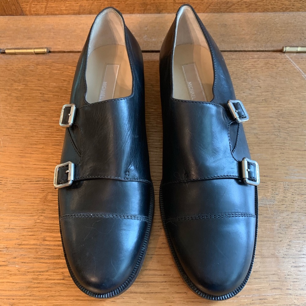 🆕 NWOB Michael Kors Black Monk Strap Loafers 8M